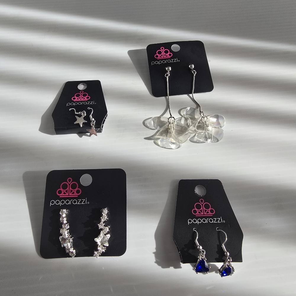 Lot of 4 Paparazzi dangle earrings blue star